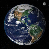 The Western Hemisphere of Earth from space.