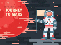 A poster for a journey to Mars