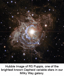 Hubble Image of RS Puppis, one of the brightest known Cepheid variable stars in our Milky Way galaxy.