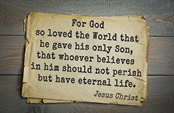 A piece of paper with John 3:16 written on it.