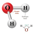 This picture is the H2O, water molecule illustration.
