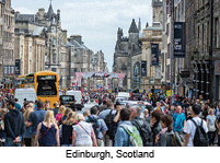 Busy Streets of Edinburgh, Scotland