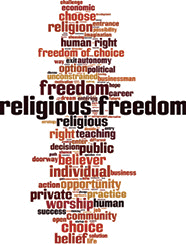 Religious freedom word cloud concept