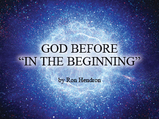 The title of this article is God before 'In the Beginning.' The scene is computer generated of a blue big bang explosion in space.