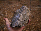 Mineral stone in a hand