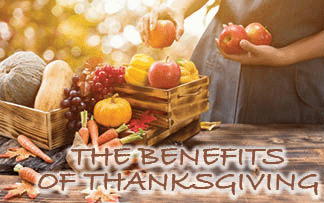 The title of this article is The Benefits of Thanksgiving--the picture is a collection of fruit and vegetables.