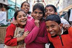 Young Indian children in streets of India