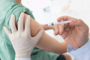 A doctor making a vaccination