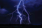 Night time lightning storm