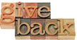 Words in vintage wooden letterpress printing blocks