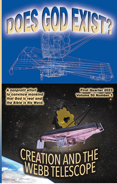 The cover of our 1st quarter 2023 journal shows two pictures of the Webb telescope.