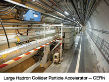 CERN, France - 25 June, 2019: A part of The Large Hadron Collider (LHC) is seen underground in the French part of CERN..
