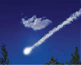 Meteor entering earth's atmospher