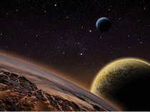 a picture of space and planets