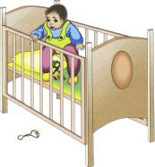 toddler in a crib