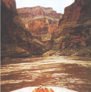 Boat level view of the Grand Canyon
