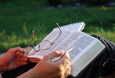 One studying the Bible