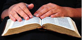 A person reading the Bible