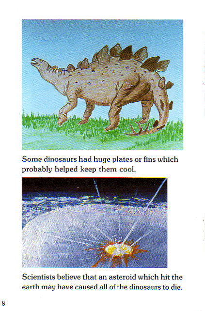 A dinosaur with cooling fins and the asteroid crash that wiped out the dinosaurs.